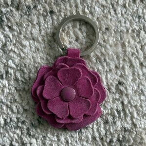 Coach pink suede key fob